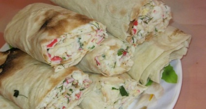 Lavash roll cu crab bastoane pas-cu-pas retete cu fotografie