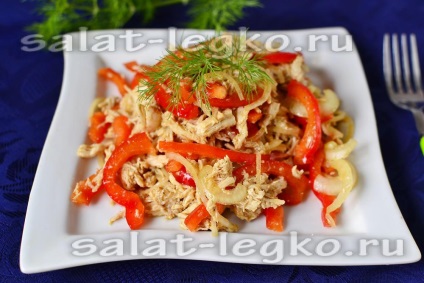 Salata de buze de patiserie cu pui si ardei gras