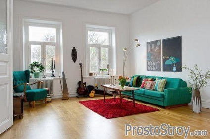 Stilul scandinav în interiorul bucătăriei, camera de zi, baie, camera copiilor