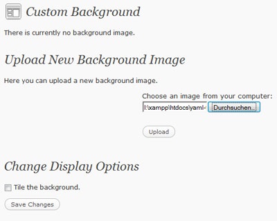 Fundal de fond de înlocuire în wordpress 3