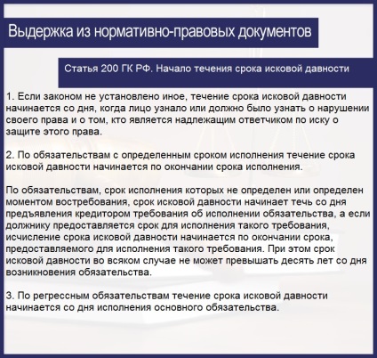 Statutul limitărilor pentru cauzele civile este o informație detaliată!