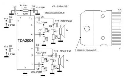 Amplificator stereo de 12watt pe tda2004