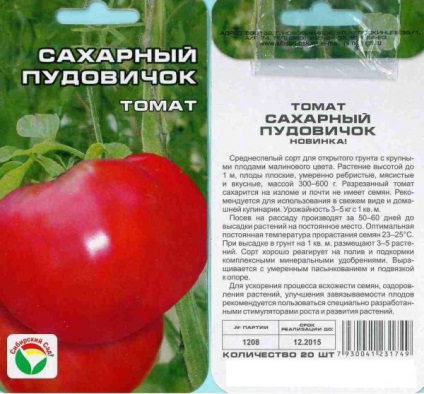 Tomate - descrierea și caracteristicile varietății de zahăr, îngrijirea tomatelor și a fotografiilor