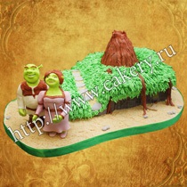 Cake Shrek la comanda, comandă un tort de Fiona și Shrek, cumpără prăjituri cu Shrek la Moscova, nunți, copii ...