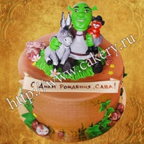 Cake Shrek la comanda, comandă un tort de Fiona și Shrek, cumpără prăjituri cu Shrek la Moscova, nunți, copii ...
