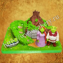 Cake Shrek la comanda, comandă un tort de Fiona și Shrek, cumpără prăjituri cu Shrek la Moscova, nunți, copii ...