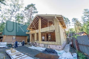 Uralbrus, case din lemn de furnir laminat, construcția unei băi