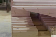Uralbrus, case din lemn de furnir laminat, construcția unei băi
