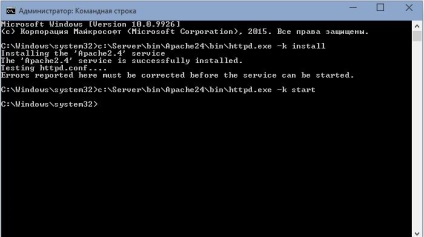 Instalarea și configurarea apache, php, mysql, phpmyadmin pe Windows 10