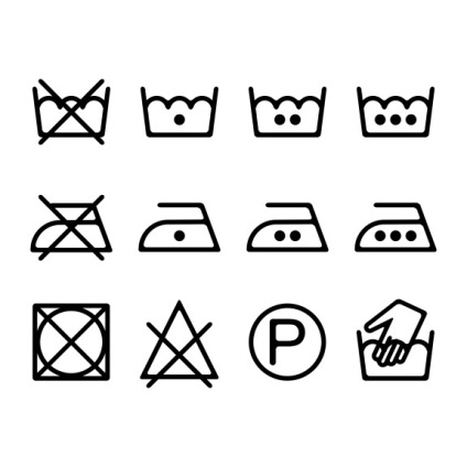 Semnificația simbolurilor convenționale pe etichetele de îmbrăcăminte, cleanipedia