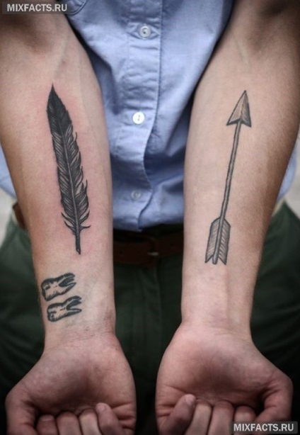 121 Tatuaj în stil - săgeată - (colecție de tatuaje săgeată), oaspete beat