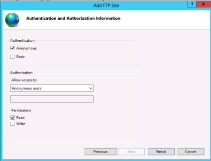 Configurare rapidă ftp în iis 8 (Windows Server 2012), este comunitatea din Ucraina