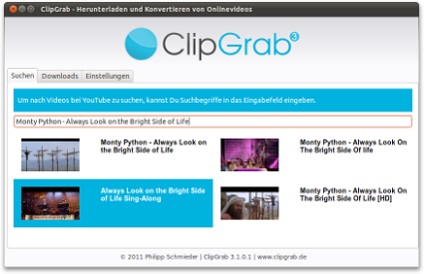 Clipgrab - descărcați și convertiți video de pe YouTube și alte site-uri