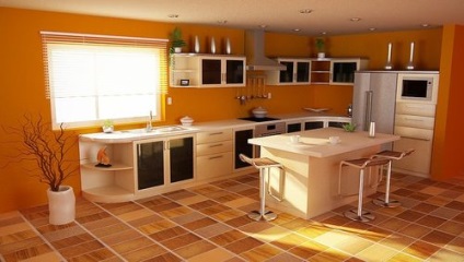 Culoarea pereților în bucătărie în ideile de fotografie interioară