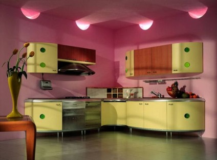 Culoarea pereților în bucătărie în ideile de fotografie interioară