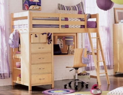 Baby bed-loft ca o modalitate de a economisi spațiu în camera copiilor