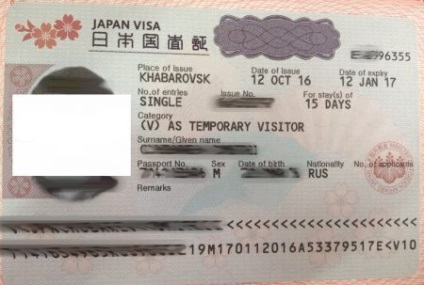 Documente pentru obținerea unei vize în Japonia în 2017