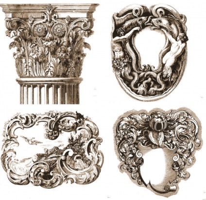 Elemente de ornament baroc, modele și ornamente