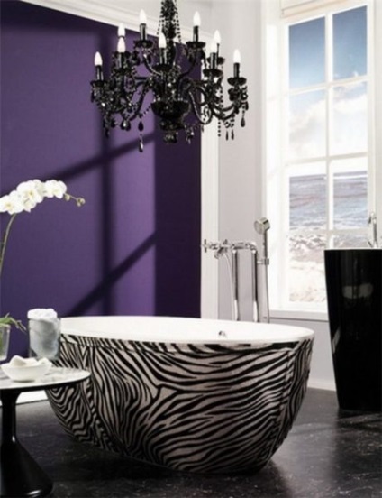 Purple decor de baie de podea, dale, mobilier și alte elemente de interior