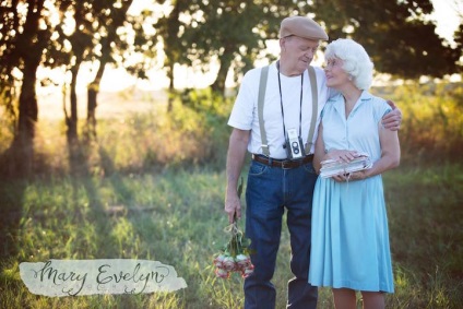 Fotografii de soți pentru a 57-a aniversare a nunții în stilul filmului 