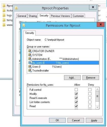 Site-ul FTP cu izolarea utilizatorului pe serverul Windows 2012 r2, ferestre pentru administratorii de sistem