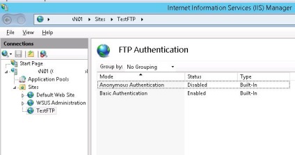 Site-ul FTP cu izolarea utilizatorului pe serverul Windows 2012 r2, ferestre pentru administratorii de sistem