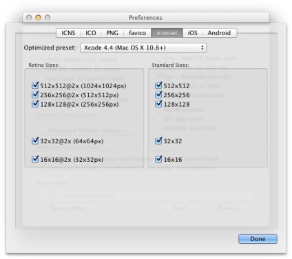 Iconvert ikonok os x gyors létrehozása különböző formátumok ikonok