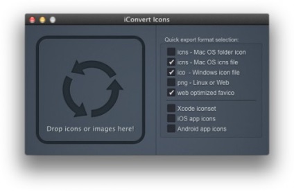 Iconvert icoane pentru os x crearea rapidă a icoanelor de diferite formate