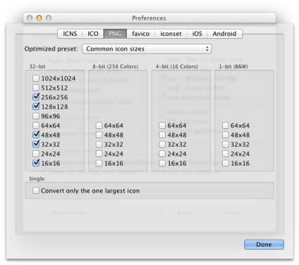 Iconvert ikonok os x gyors létrehozása különböző formátumok ikonok