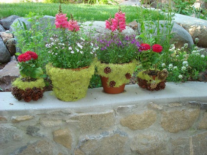 Idei pentru decorarea ghivecelor de flori - realizate manual