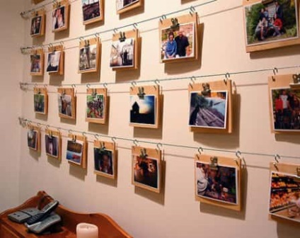 Idei pentru decorarea zidului cu fotografii