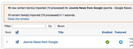 Utilizați feedgator pentru a importa feed-ul rss în joomla