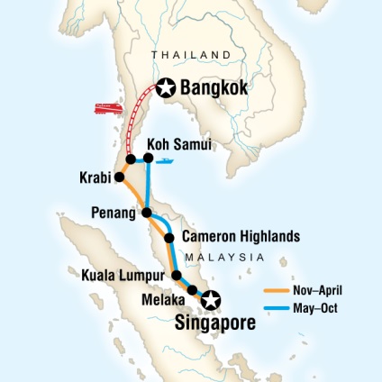 Cum se ajunge de la Samui la Singapore - zbor, feribot, autobuz, tren, singur