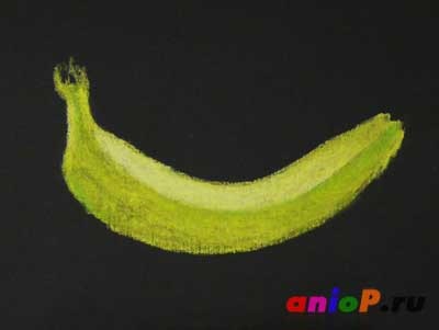 Cum de a desena o banană cu un pastel uscat - desenează lecții cu creioane și pastelate