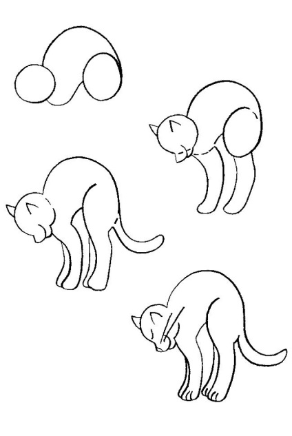 Cum de a desena o pisica pisica si o pisica