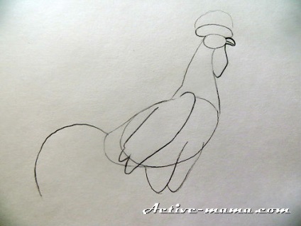 Cum de a desena un cocoș pentru noul an, mama activă
