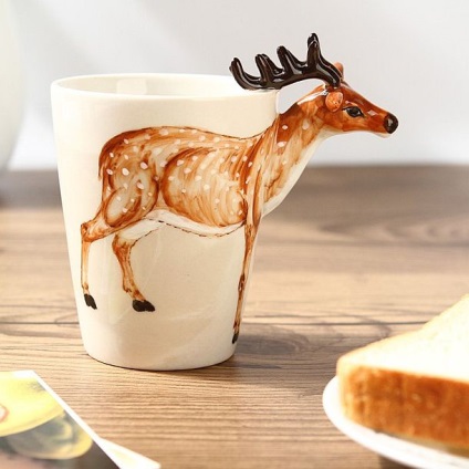 Cupe de cafea cu imagini tridimensionale ale animalelor de cumpărare și de preț
