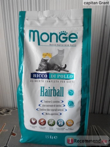 Cat food monge hairball - 