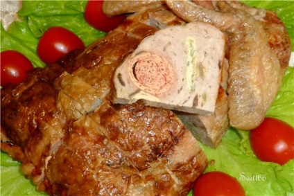 Chicken stuffed (alternativă la felierea cărnii pe o masă festivă) rețetă pas cu pas cu