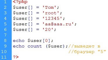 Arrays of php