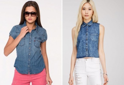 Modă tricouri denim femei - lung, cu un mânecă scurtă și fără, cu o fusta, pantaloni scurți, blugi,