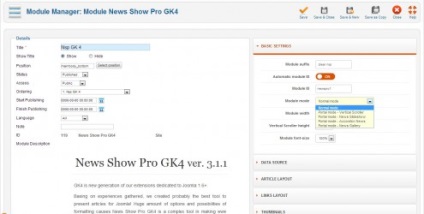 Modulul de știri arată pro gk4, imagine arată gk4, tab-uri gk4, joomla, yakovenko-co