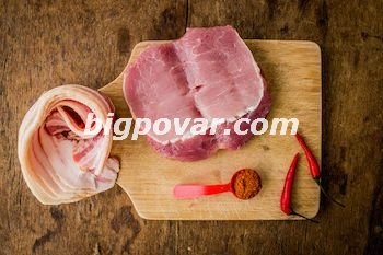 Carne cu rețetă de șuncă cu fotografie, gătit pas cu pas