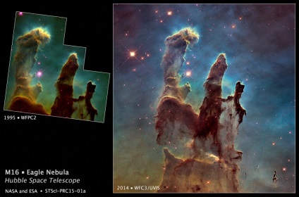 O nouă fotografie a pilonilor creației, realizată de telescopul Hubble