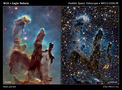 O nouă fotografie a pilonilor creației, realizată de Telescopul Hubble