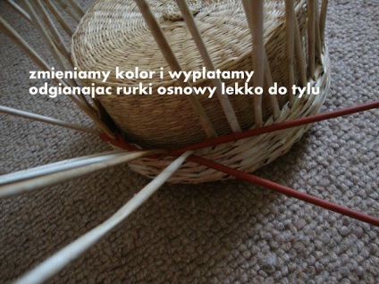 Szövés az újságcsövekből (szövés) Újságcsövek szövése
