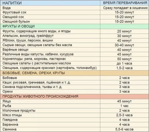 Megfelelő emberi táplálkozás, mennyi élelmiszert emésztett a gyomor, az asztal és a tippek