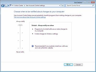 Vizualizarea microsoft windows 7 de control al contului de utilizator (uac)