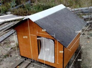 Dimensiuni cabină pentru un câine de dimensiuni medii, cum să construiască