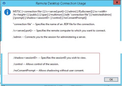 Rds umbra - ne conectăm la sesiunea de utilizatori în Windows 2012 r2, ajutor calculator
